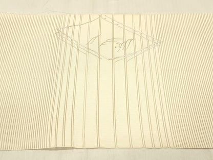 平和屋着物＊夏物 絽綴れ 八寸名古屋帯 駒刺繍 冊子流水文 正絹 逸品 DABC8020cm
