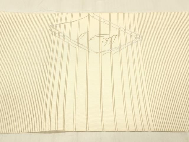 平和屋着物＊夏物 絽綴れ 八寸名古屋帯 駒刺繍 冊子流水文 正絹 逸品 DABC8020cm