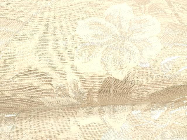 平和屋着物＊夏物 六通柄袋帯 草花文 銀糸 正絹 逸品 DABC8023cm