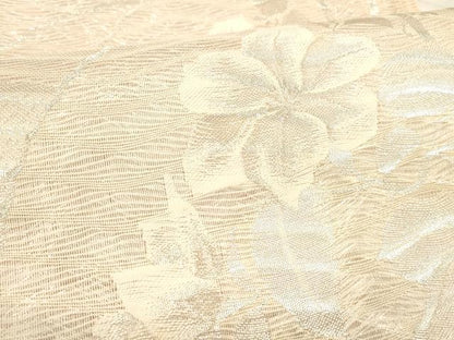 平和屋着物＊夏物 六通柄袋帯 草花文 銀糸 正絹 逸品 DABC8023cm