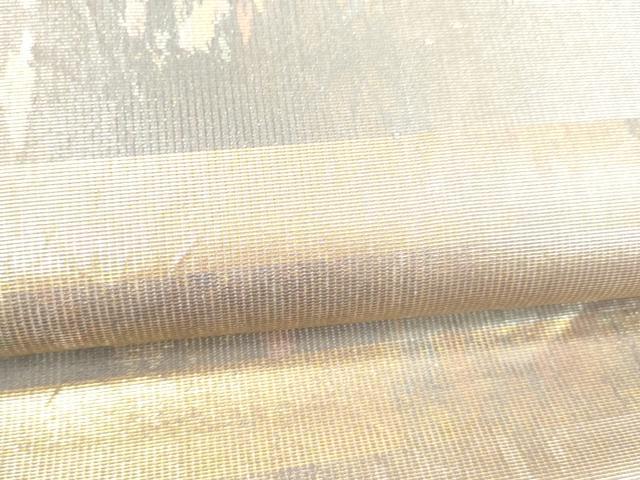 平和屋着物＊夏物 六通柄袋帯 横段文 金銀糸 正絹 逸品 DABC8028cm
