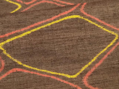 平和屋着物■小千谷紬 抽象文様 証紙付き 正絹 逸品 DABC8060cm