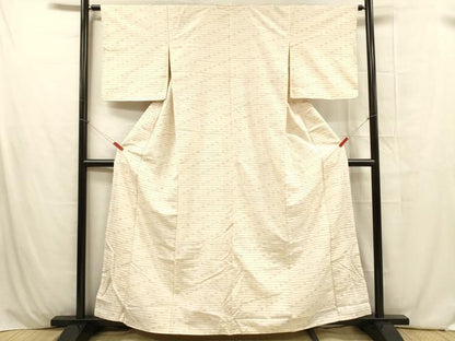 平和屋着物■上質な紬 横段文 正絹 逸品 DABC8075cm