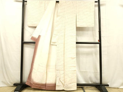 平和屋着物■上質な紬 横段文 正絹 逸品 DABC8075cm