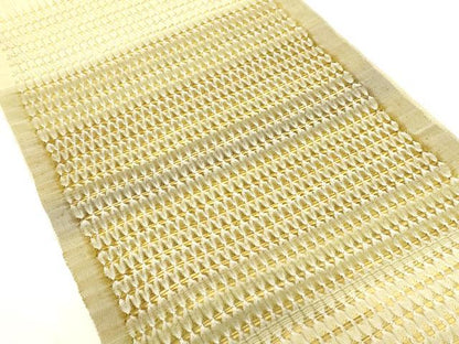 平和屋着物▽太鼓柄 本袋帯 スリーシーズン 春夏秋 もじり織 横段文 正絹 逸品 DABC8077cm