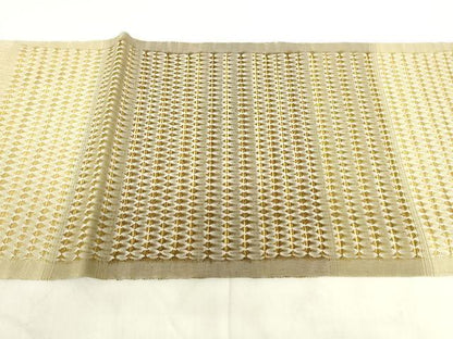 平和屋着物▽太鼓柄 本袋帯 スリーシーズン 春夏秋 もじり織 横段文 正絹 逸品 DABC8077cm
