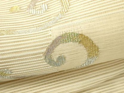 平和屋着物＊夏物 絽綴れ つけ帯 流水文 金銀糸 正絹 逸品 DABC8078cm