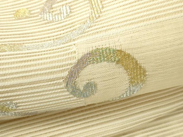 平和屋着物＊夏物 絽綴れ つけ帯 流水文 金銀糸 正絹 逸品 DABC8078cm