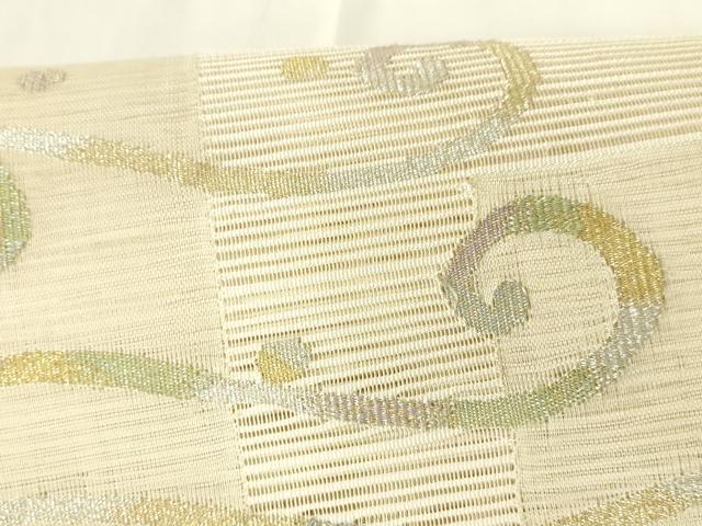 平和屋着物＊夏物 絽綴れ つけ帯 流水文 金銀糸 正絹 逸品 DABC8078cm