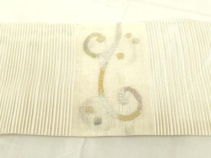 平和屋着物＊夏物 絽綴れ つけ帯 流水文 金銀糸 正絹 逸品 DABC8078cm