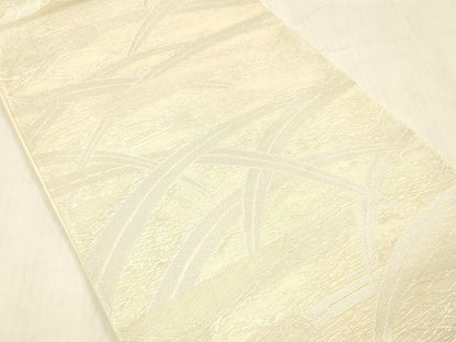 平和屋着物＊夏物 六通柄袋帯 草葉文 銀糸 正絹 逸品 DABC8083cm