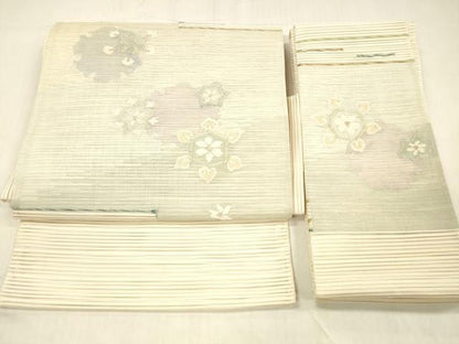 平和屋着物＊夏物 絽綴れ つけ帯 舞花文 金銀糸 正絹 逸品 DABC8084cm