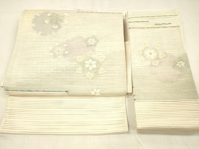 平和屋着物＊夏物 絽綴れ つけ帯 舞花文 金銀糸 正絹 逸品 DABC8084cm
