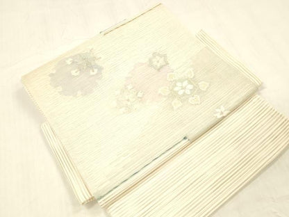 平和屋着物＊夏物 絽綴れ つけ帯 舞花文 金銀糸 正絹 逸品 DABC8084cm