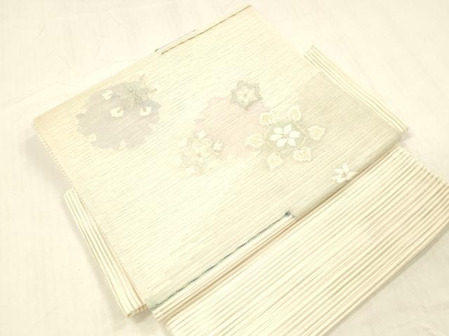 平和屋着物＊夏物 絽綴れ つけ帯 舞花文 金銀糸 正絹 逸品 DABC8084cm