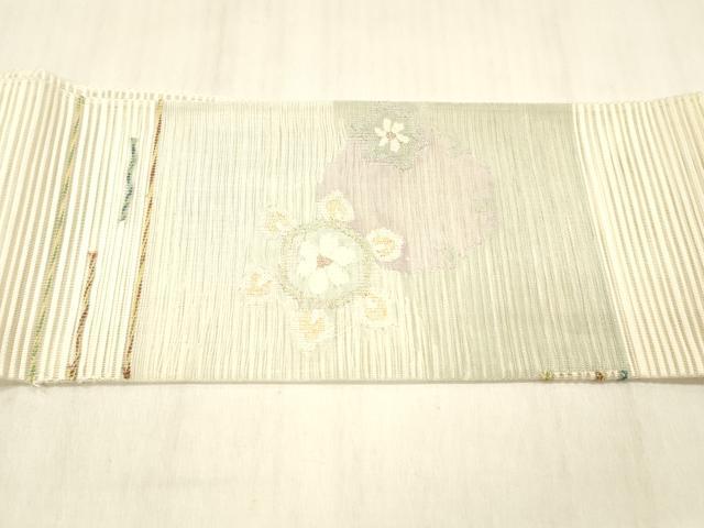 平和屋着物＊夏物 絽綴れ つけ帯 舞花文 金銀糸 正絹 逸品 DABC8084cm