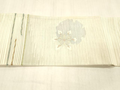 平和屋着物＊夏物 絽綴れ つけ帯 舞花文 金銀糸 正絹 逸品 DABC8084cm