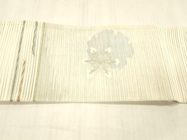 平和屋着物＊夏物 絽綴れ つけ帯 舞花文 金銀糸 正絹 逸品 DABC8084cm