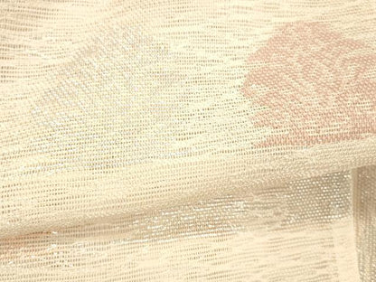 平和屋着物＊夏物 つけ帯 横段花文 銀糸 正絹 逸品 DABC8085cm