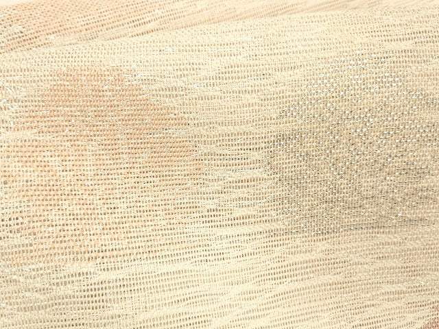 平和屋着物＊夏物 つけ帯 横段花文 銀糸 正絹 逸品 DABC8085cm
