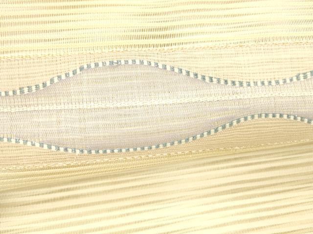 平和屋着物＊夏物 絽綴れ 八寸名古屋帯 横段文 金銀糸 正絹 逸品 DABC8086cm