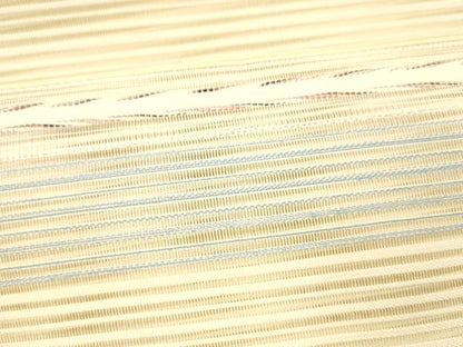 平和屋着物＊夏物 絽綴れ 八寸名古屋帯 横段文 金銀糸 正絹 逸品 DABC8086cm