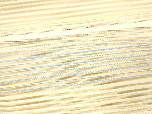 平和屋着物＊夏物 絽綴れ 八寸名古屋帯 横段文 金銀糸 正絹 逸品 DABC8086cm