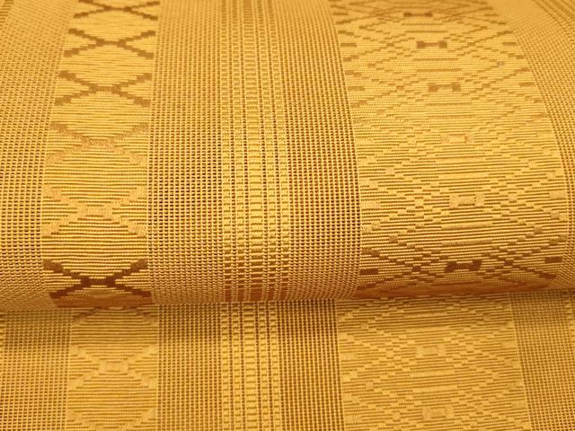 平和屋着物＊夏物 本場筑前博多織 八寸名古屋帯 紗献上 紅鬱金色 正絹 逸品 DABC8088cm
