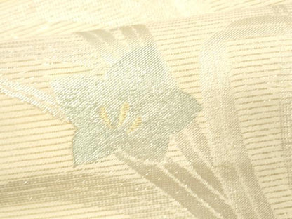 平和屋着物＊夏物 六通柄袋帯 草花文 金銀糸 正絹 逸品 DABC8090cm
