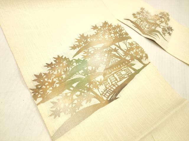 平和屋着物＊夏物 八寸名古屋帯 風景文 DABC8091cm
