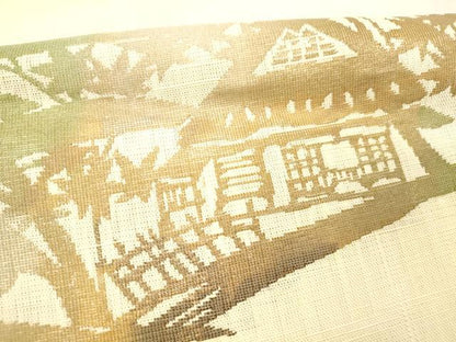平和屋着物＊夏物 八寸名古屋帯 風景文 DABC8091cm