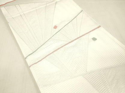 平和屋着物＊夏物 六通柄 京袋帯 抽象文様 銀糸 DABC8095cm