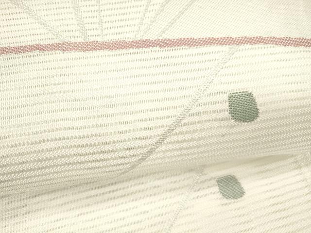 平和屋着物＊夏物 六通柄 京袋帯 抽象文様 銀糸 DABC8095cm