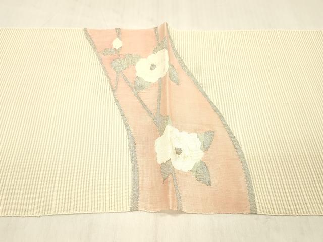 平和屋着物＊夏物 絽綴れ 八寸名古屋帯 枝花文 金銀糸 正絹 逸品 DABC8097cm