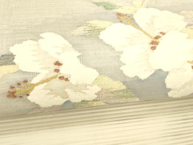 平和屋着物＊夏物 絽綴れ 八寸名古屋帯 舞花文 金銀糸 正絹 逸品 DABC8099cm