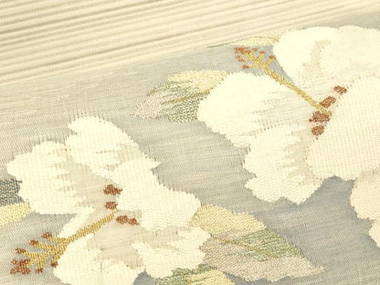 平和屋着物＊夏物 絽綴れ 八寸名古屋帯 舞花文 金銀糸 正絹 逸品 DABC8099cm