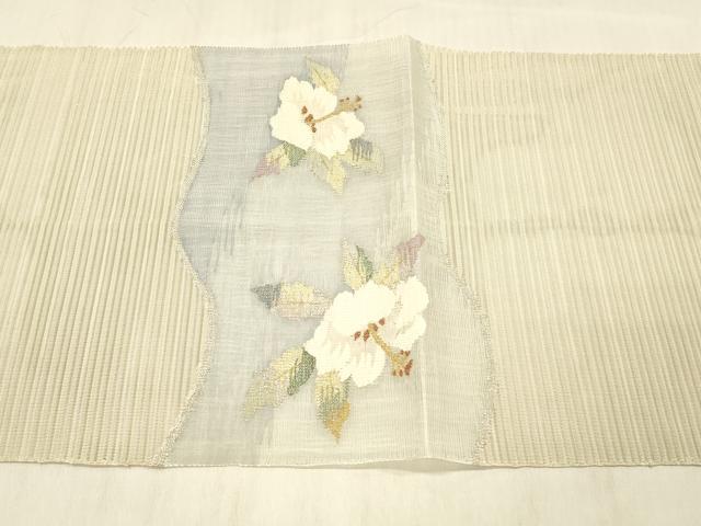 平和屋着物＊夏物 絽綴れ 八寸名古屋帯 舞花文 金銀糸 正絹 逸品 DABC8099cm