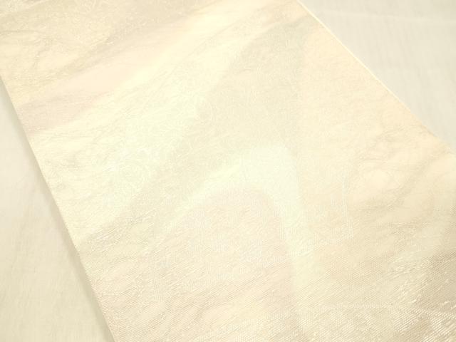 平和屋着物＊夏物 六通柄袋帯 地紙花文 銀糸 正絹 逸品 DABC8100cm