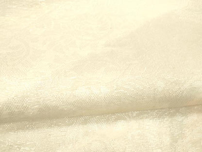 平和屋着物＊夏物 六通柄袋帯 地紙花文 銀糸 正絹 逸品 DABC8100cm