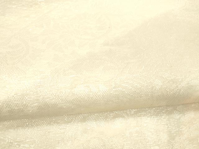 平和屋着物＊夏物 六通柄袋帯 地紙花文 銀糸 正絹 逸品 DABC8100cm