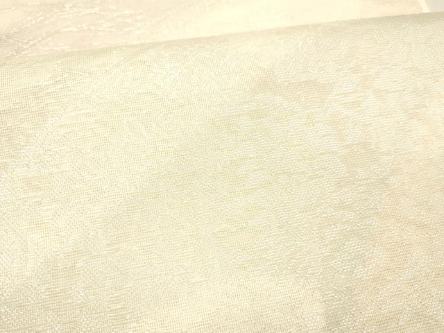 平和屋着物＊夏物 六通柄袋帯 地紙花文 銀糸 正絹 逸品 DABC8100cm