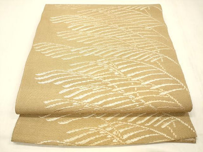 平和屋着物＊夏物 八寸名古屋帯 稲穂 銀糸 正絹 逸品 DABC8101cm