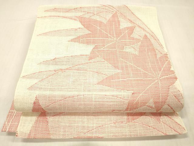 平和屋着物＊夏物 八寸名古屋帯 草葉文 DABC8102cm