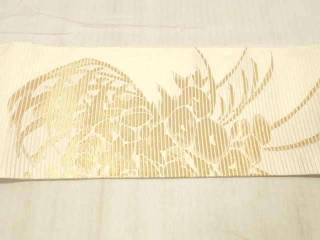 平和屋着物＊夏物 つけ帯 飾花文 金糸 正絹 逸品 DABC8104cm