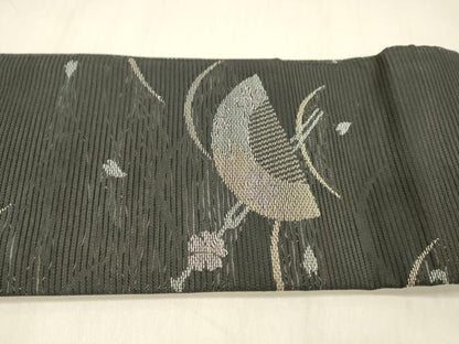 平和屋着物＊夏物 つけ帯 櫛 簪花文 黒地 DABC8105cm
