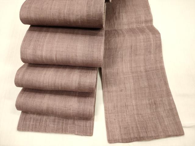 平和屋着物＊夏物 半幅帯 京紫色 麻 逸品 DABC8106cm