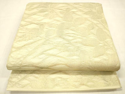 平和屋着物＊夏物 六通柄 本袋帯 草葉文 金糸 正絹 逸品 DABC8107cm