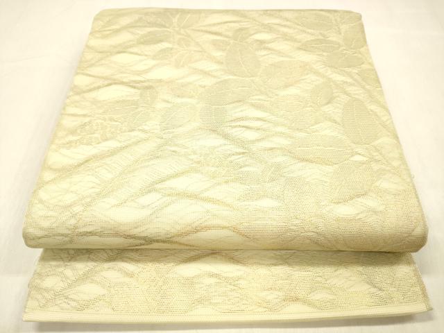 平和屋着物＊夏物 六通柄 本袋帯 草葉文 金糸 正絹 逸品 DABC8107cm