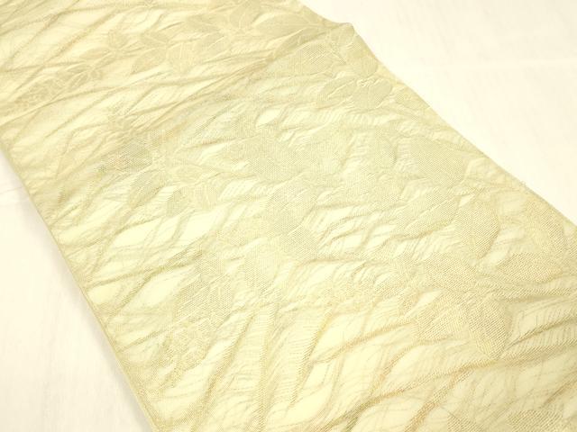 平和屋着物＊夏物 六通柄 本袋帯 草葉文 金糸 正絹 逸品 DABC8107cm