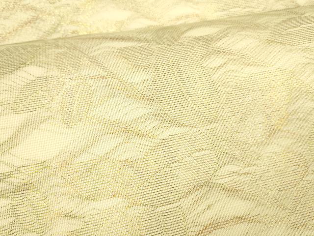 平和屋着物＊夏物 六通柄 本袋帯 草葉文 金糸 正絹 逸品 DABC8107cm